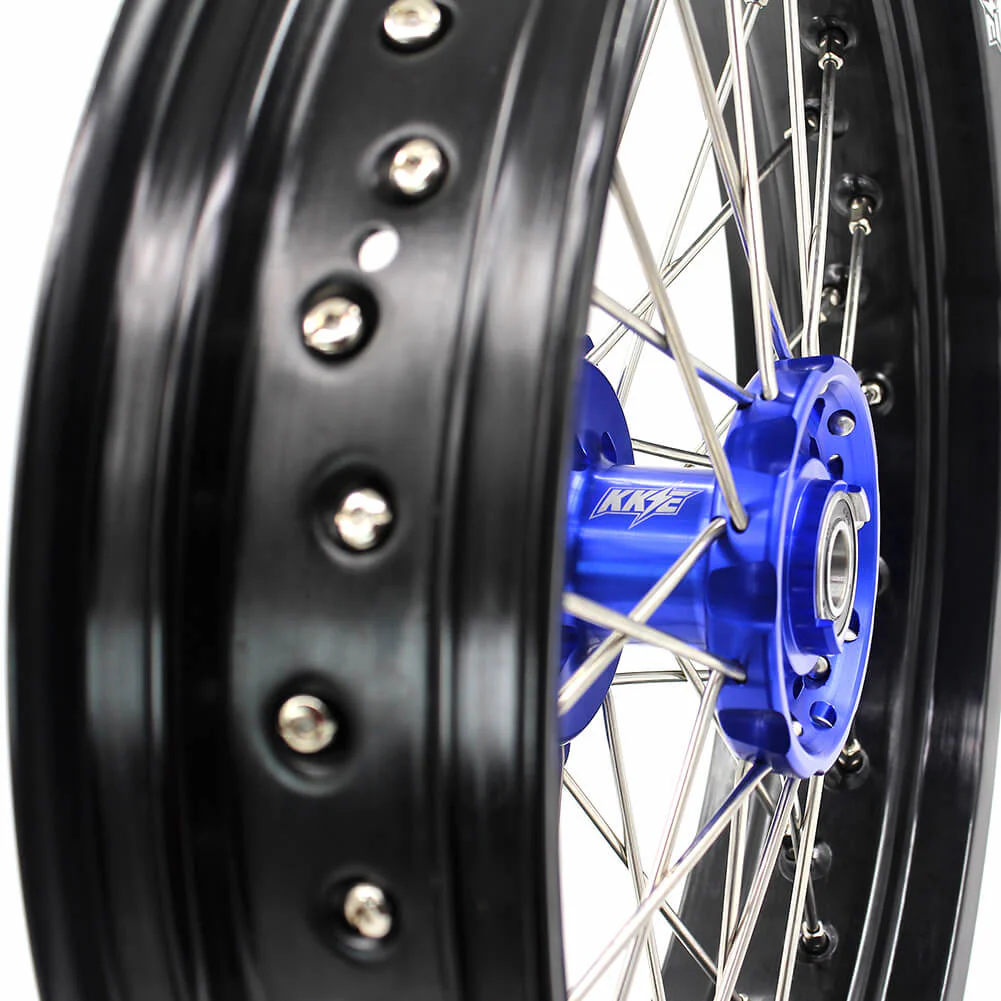 KKE 3.5 & 4.25 Wheels for Yamaha WR250F 2001-2019 WR450F 2003-2018 Blue - Image 9