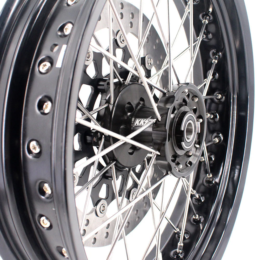 KKE 3.5 & 5.0 17 Inch Wheels for Yamaha WR250F 2001-2019 WR450F 2003-2018 Black - Image 24