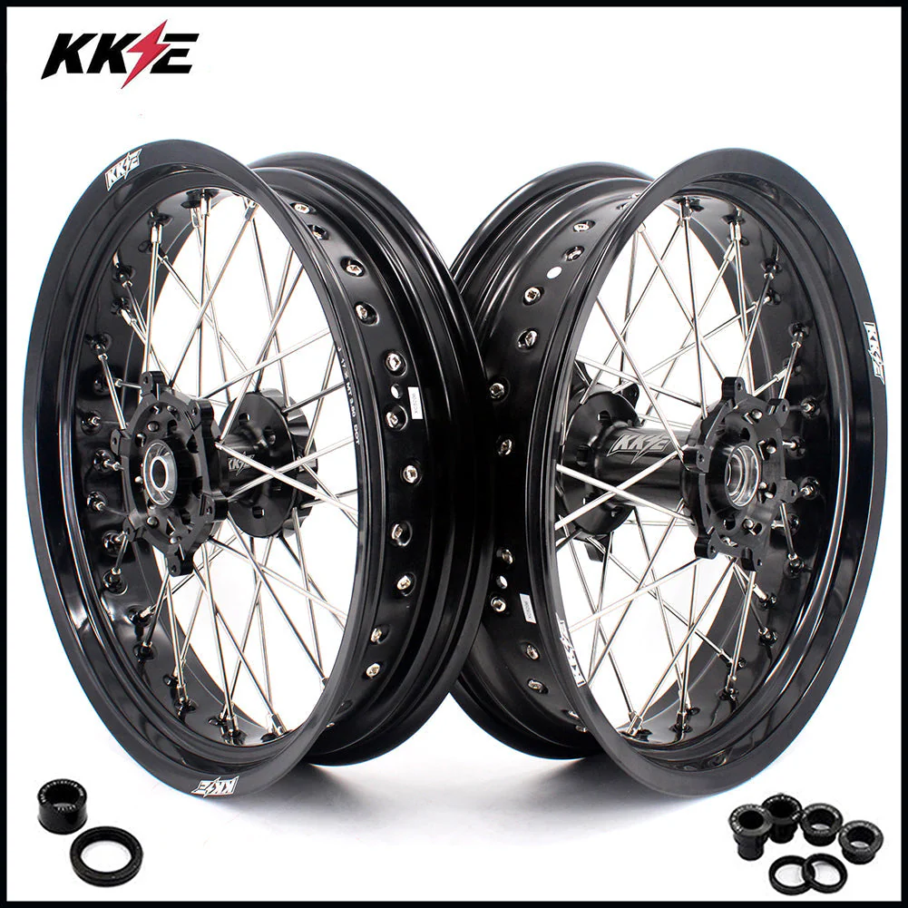 KKE 3.5 & 5.0 17 Inch Wheels for Yamaha WR250F 2001-2019 WR450F 2003-2018 Black - Image 26
