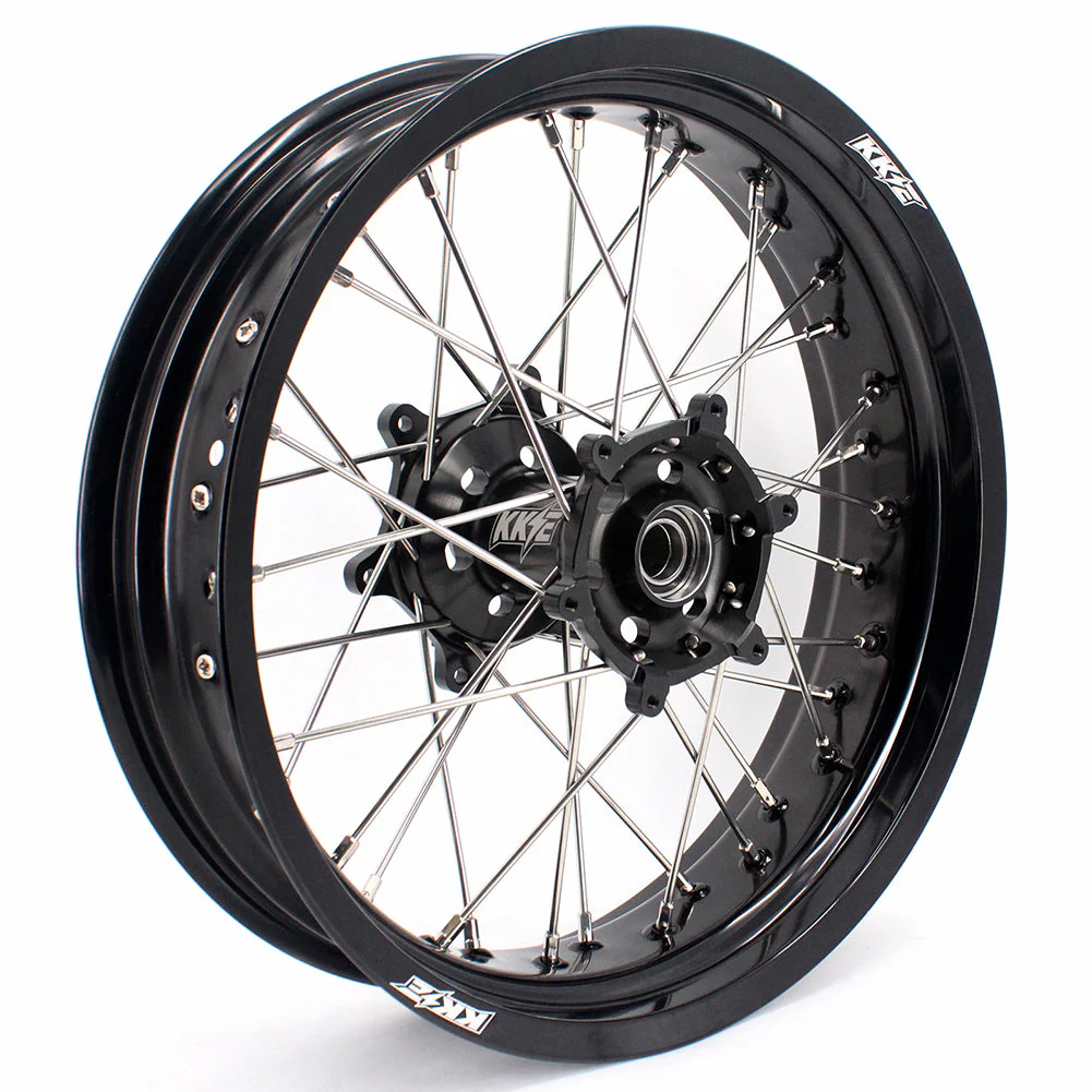 KKE 3.5 & 5.0 17 Inch Wheels for Yamaha WR250F 2001-2019 WR450F 2003-2018 Black - Image 3