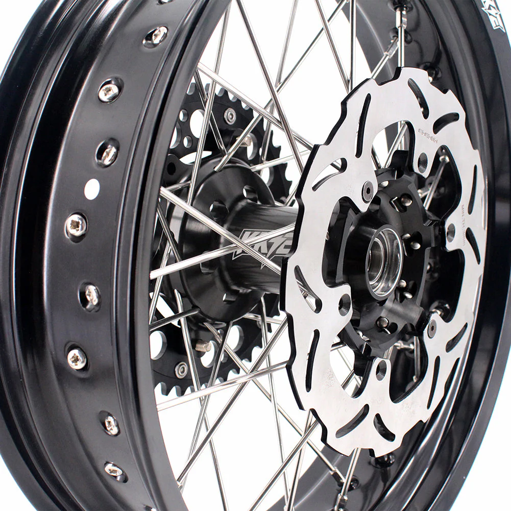 KKE 3.5 & 5.0 17 Inch Wheels for Yamaha WR250F 2001-2019 WR450F 2003-2018 Black - Image 41