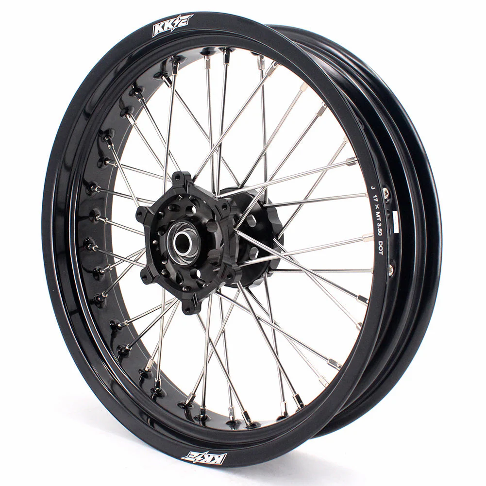 KKE 3.5 & 5.0 17 Inch Wheels for Yamaha WR250F 2001-2019 WR450F 2003-2018 Black - Image 8