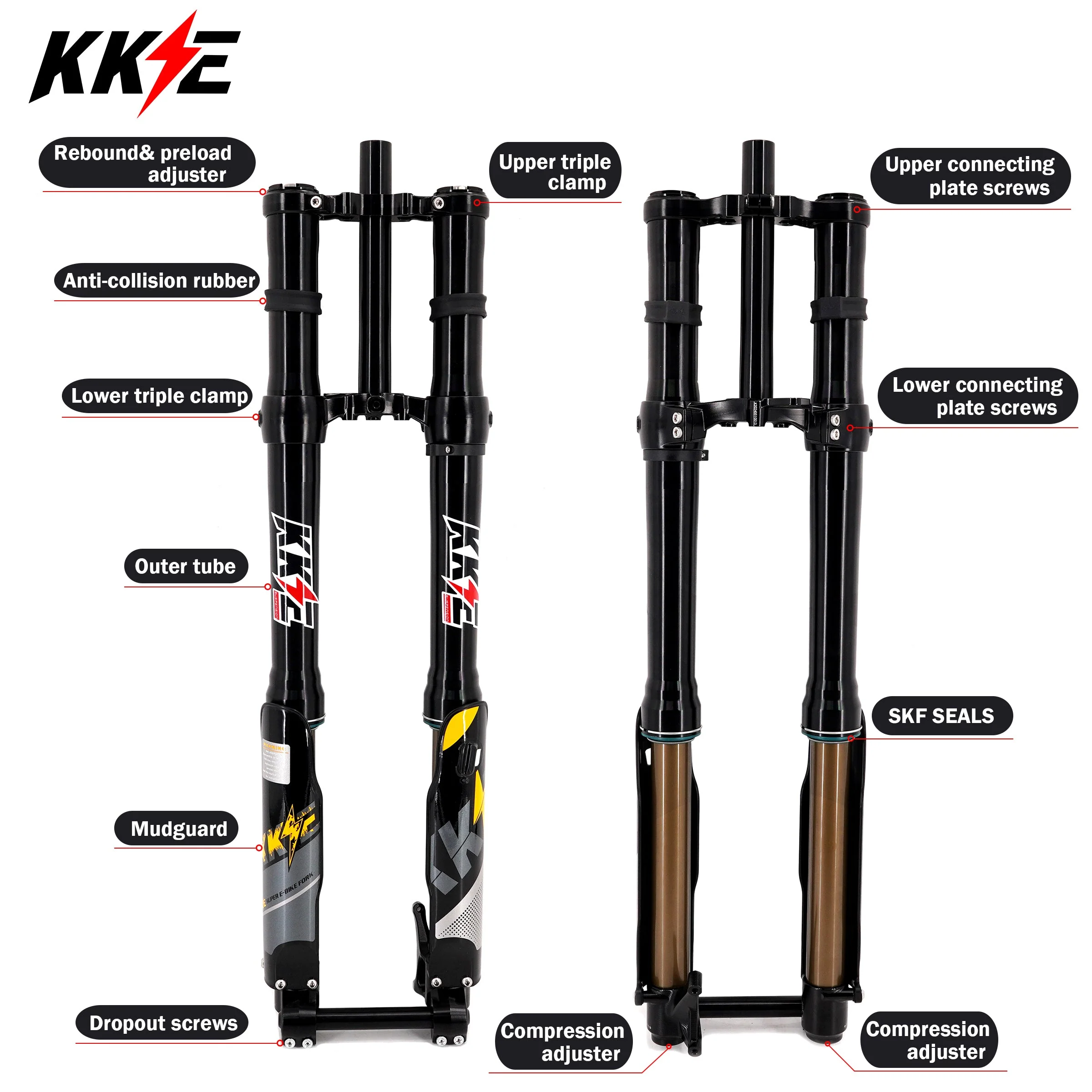 KKE 37MM Aluminum Front Fork Suspension Kit Fit SURRON Light Bee, E-Ride Pro-SS, Talaria Sting MX3/MX4/R (Collective) - Image 11