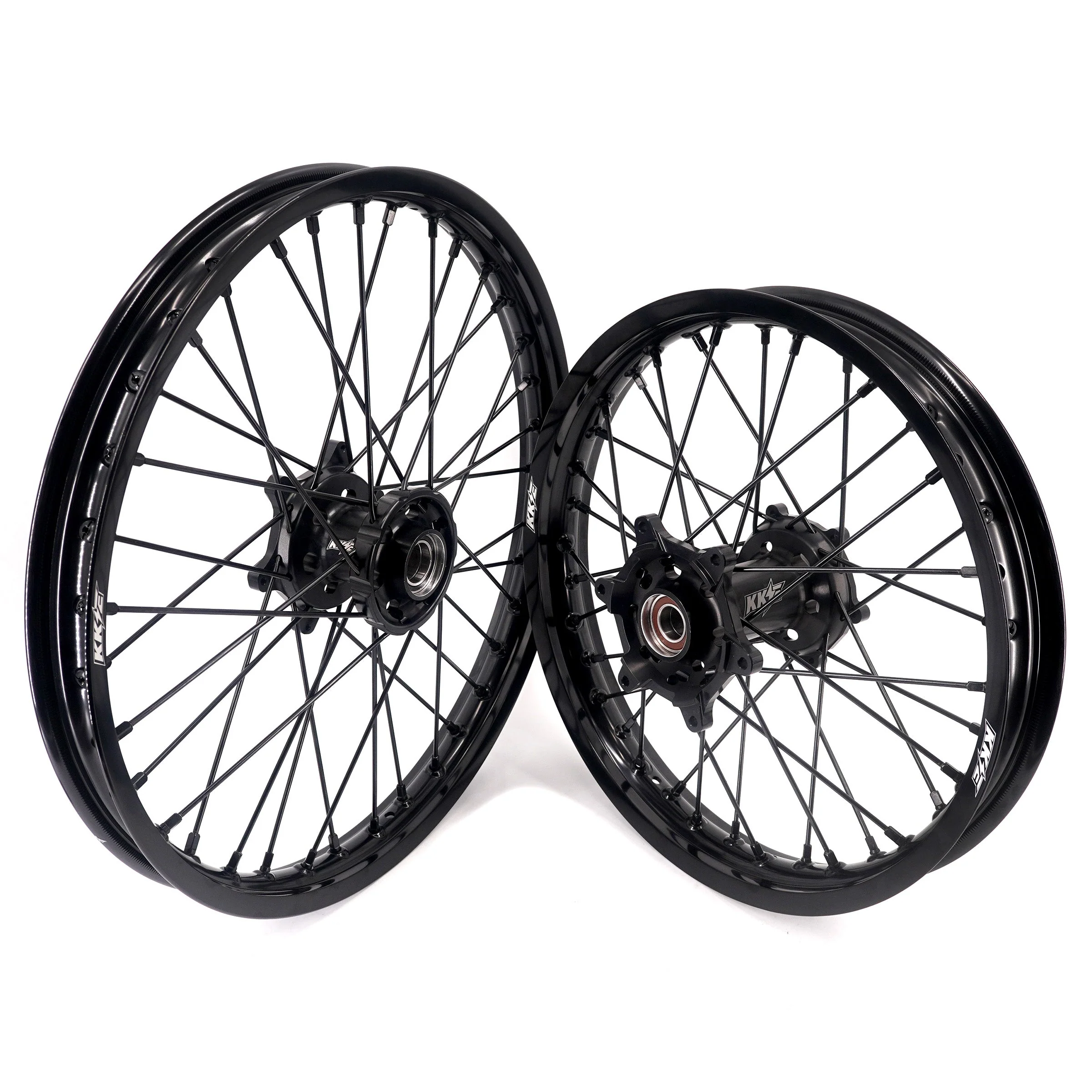KKE Enduro 1.6*21" & 2.15*18" CNC Hub Electric Dirtbike Alloy Wheels Rims Fit STARK VARG All Black - Image 2
