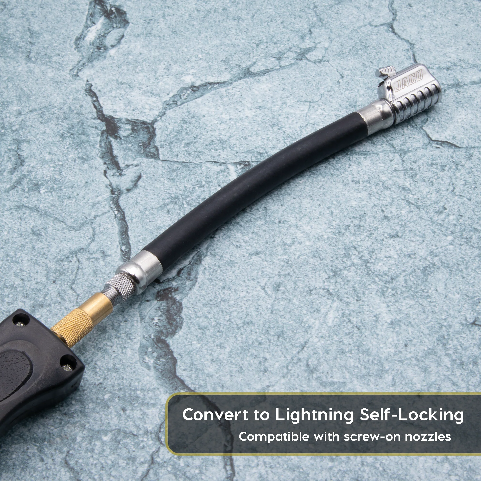 Lightning S2X Tire Inflator Hose Extension Self-Locking Nozzle | Patented Air Hose Adapter for Tire Pumps (Open Flow) - Image 8