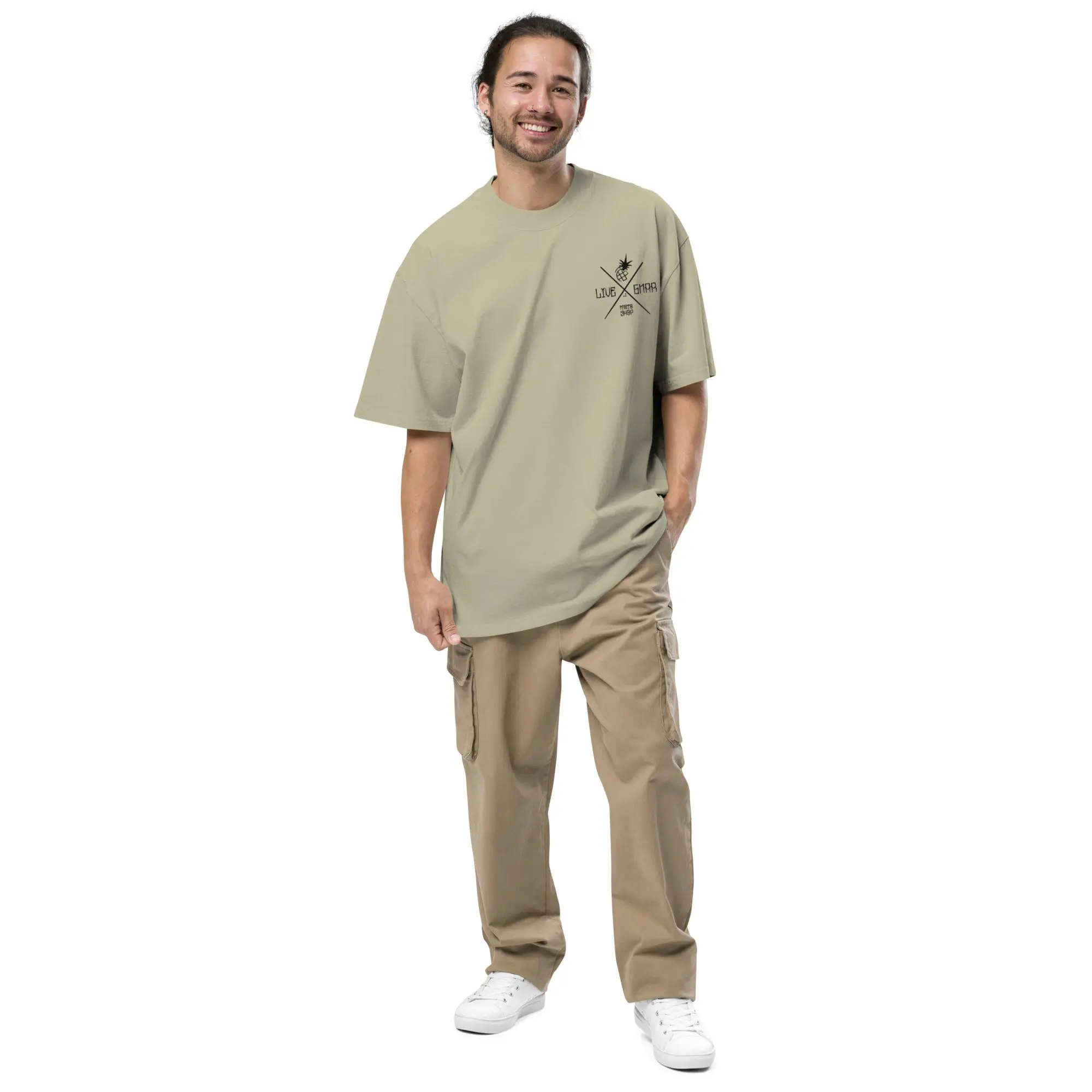 Live the Gnar "Locals" Embroidered Oversized Faded T-Shirt - Image 2