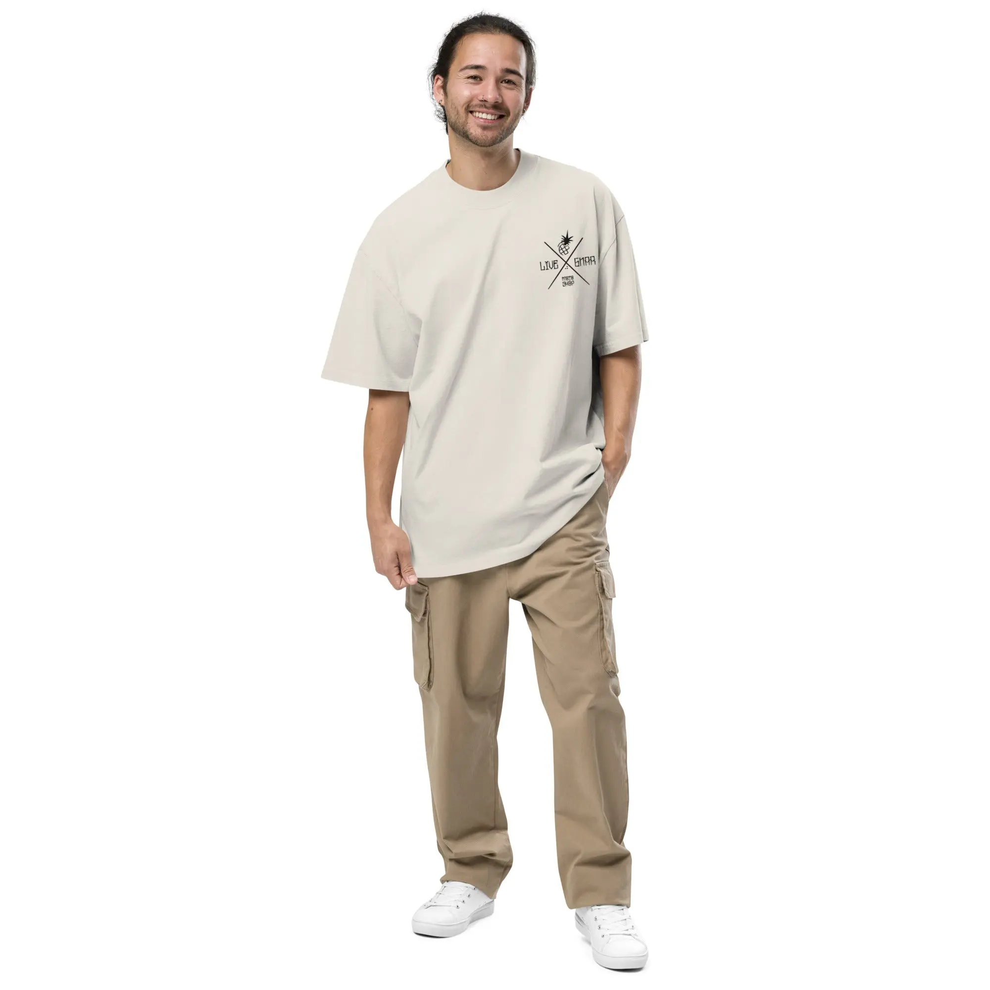 Live the Gnar "Locals" Embroidered Oversized Faded T-Shirt - Image 3