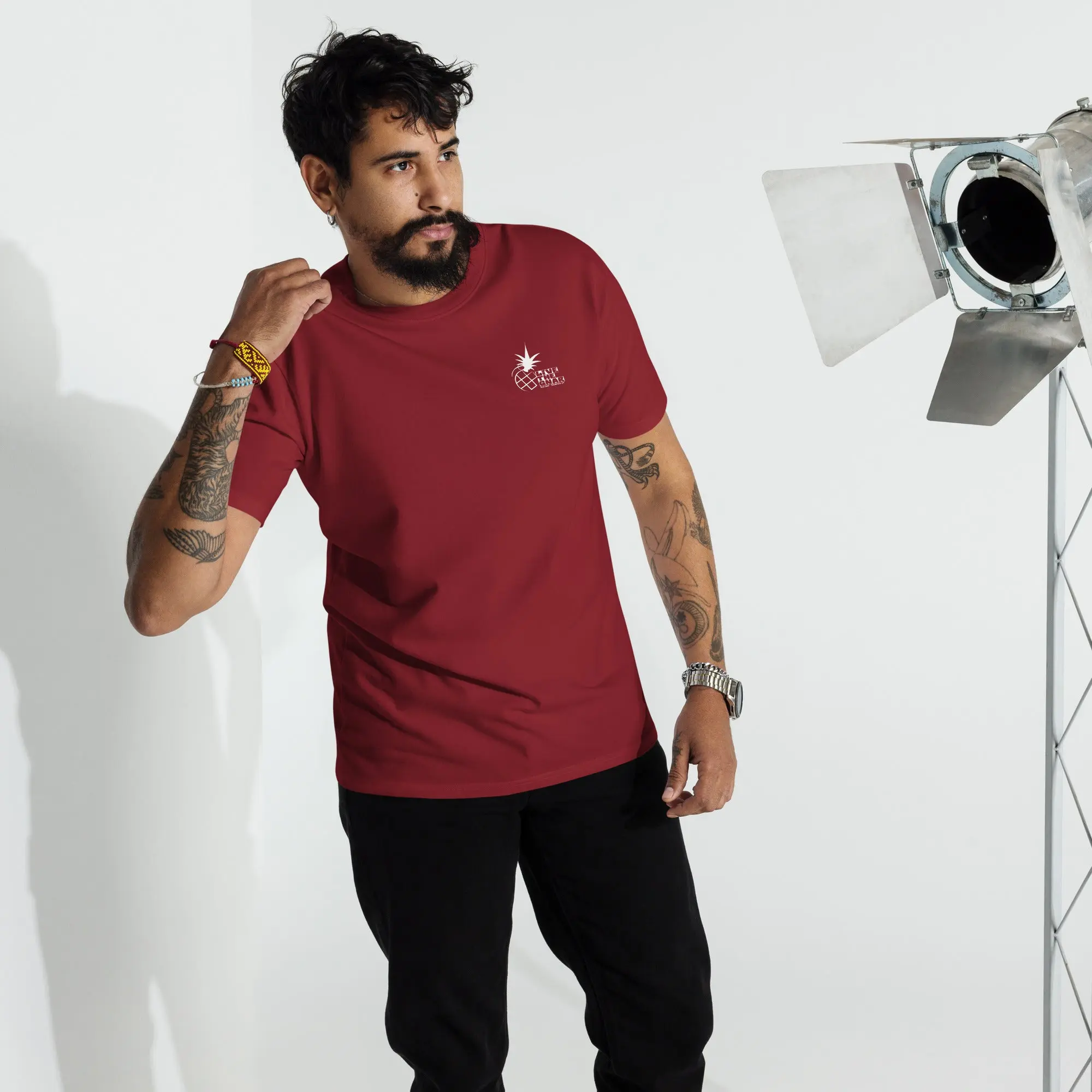 Live the Gnar Moto Shop Tee - Men’s Premium Heavyweight Shirt - Image 3