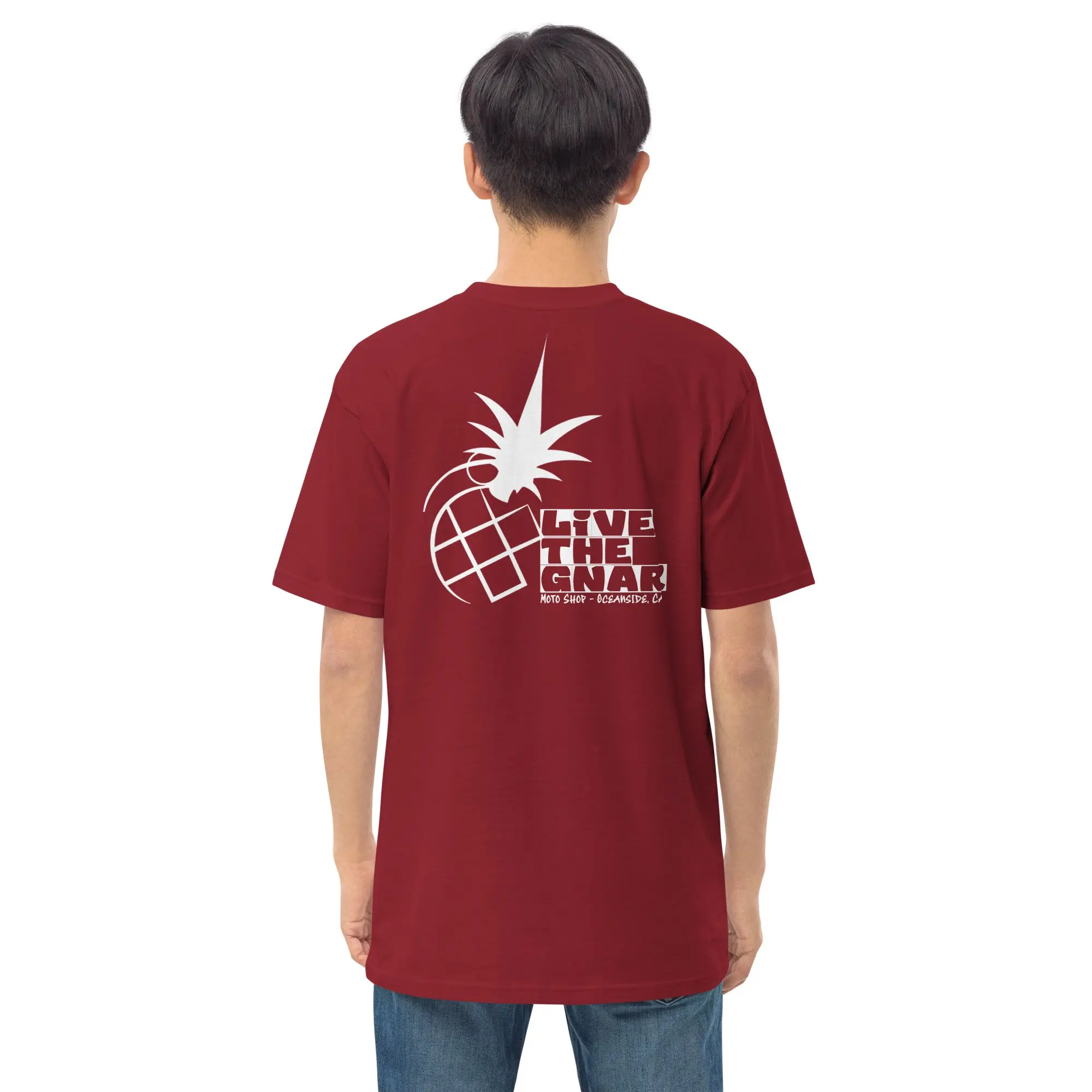 Live the Gnar Moto Shop Tee - Men’s Premium Heavyweight Shirt - Image 4