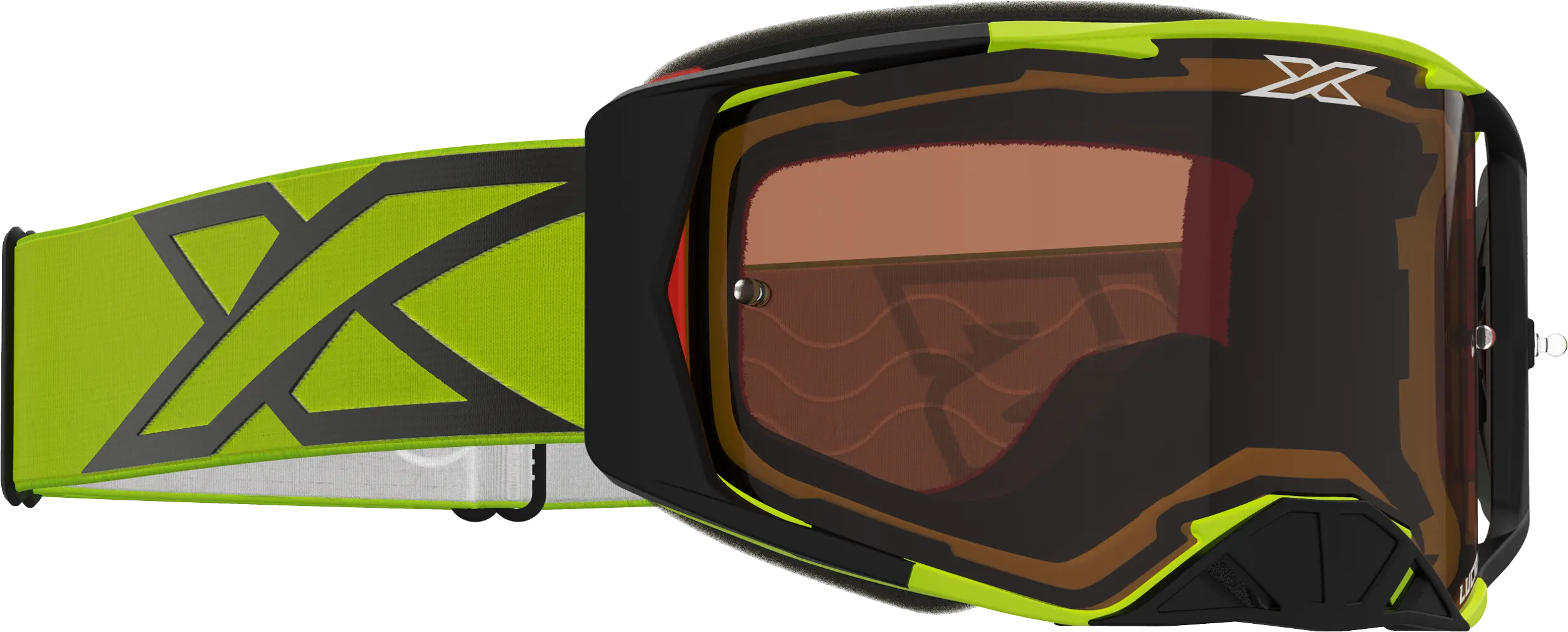 EKS Lucid Goggle Flo Yellow Auburn Lens - Image 3