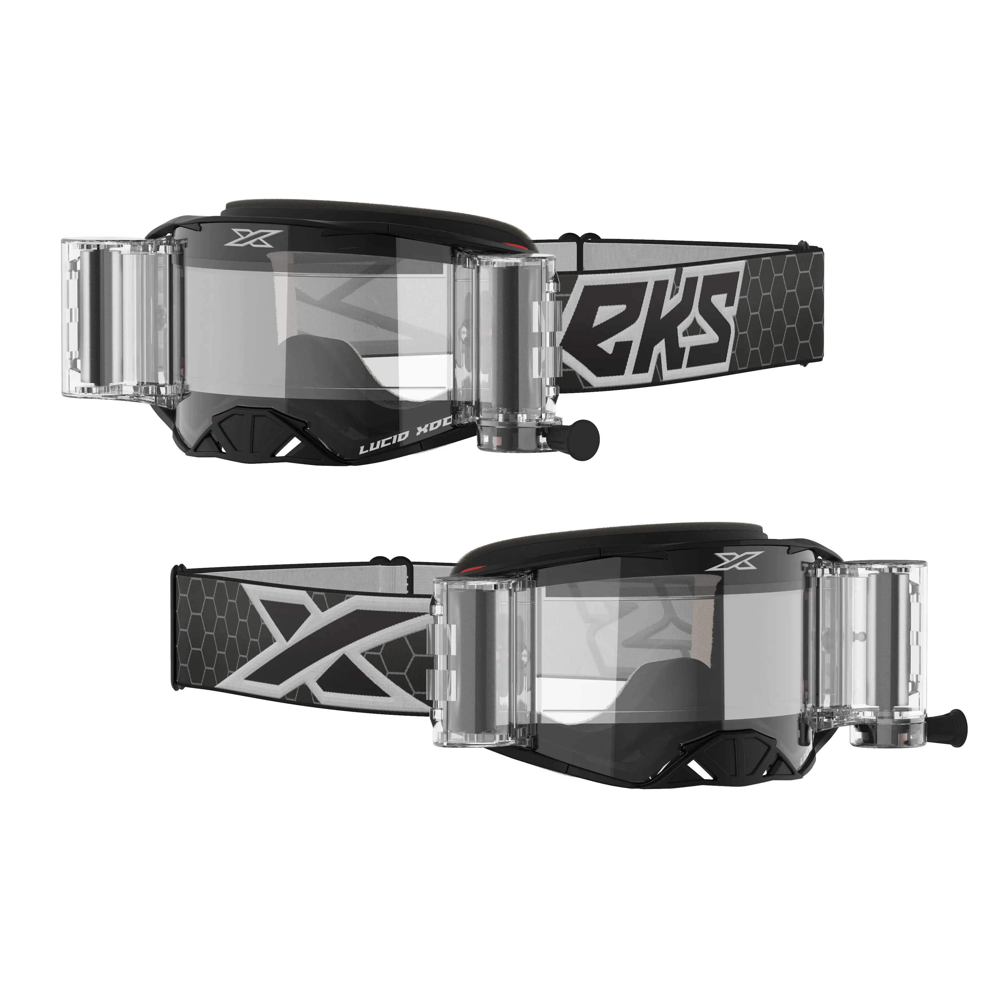 EKS Lucid Goggle Race Pack Black/White Zip Off Clear - Image 2