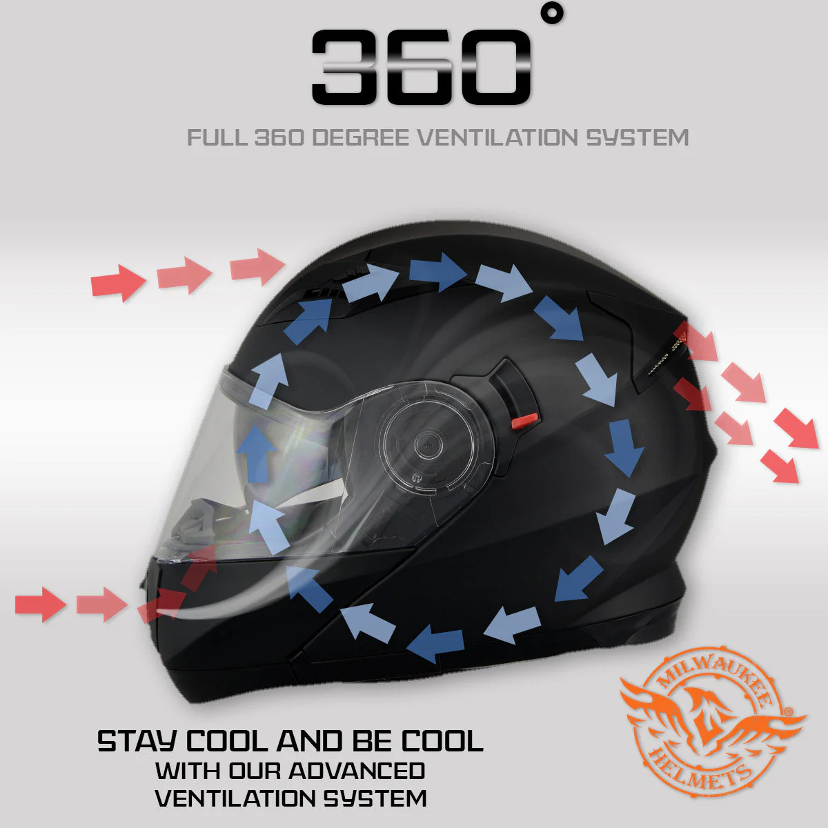 Milwaukee Helmets MPH9806DOT 'Ionized' Gloss Black Modular Helmet for Men and Women Biker w/ MP7922FMSET Heated Balaclava Bundle - Image 5