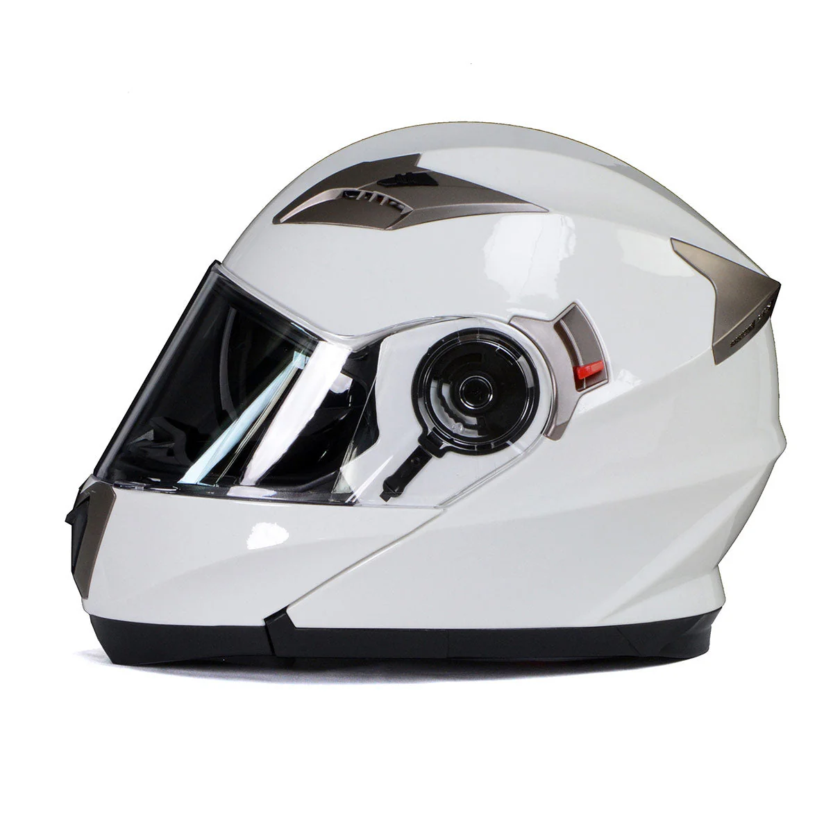 Milwaukee Helmets MPH9807DOT 'Ionized' Gloss White Modular Helmet for Men and Women Biker w/ MP7922FMSET Heated Balaclava Bundle - Image 15