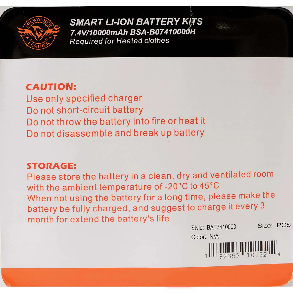 Milwaukee Leather and Nexgen Heat BAT7410000 7.4v Universal Battery 10000 MAH for Heated Apparel - Image 7