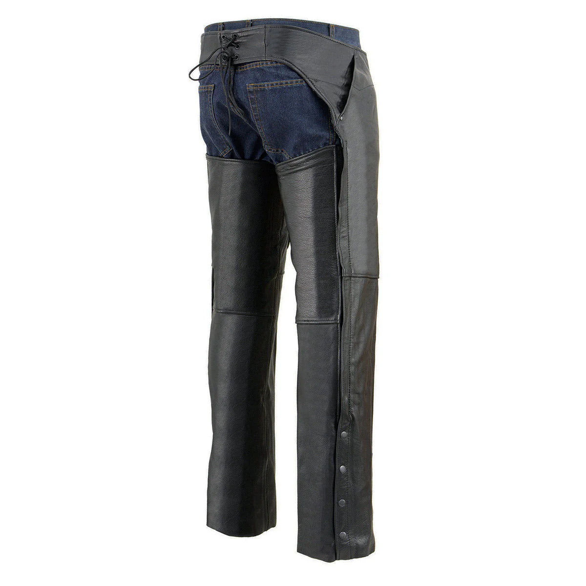 Milwaukee Leather Chaps for Men's Black Leather 3-Front Pockets- Thigh Patch Pocket Motorcycle Riders Chap- LKM5780 - Image 9