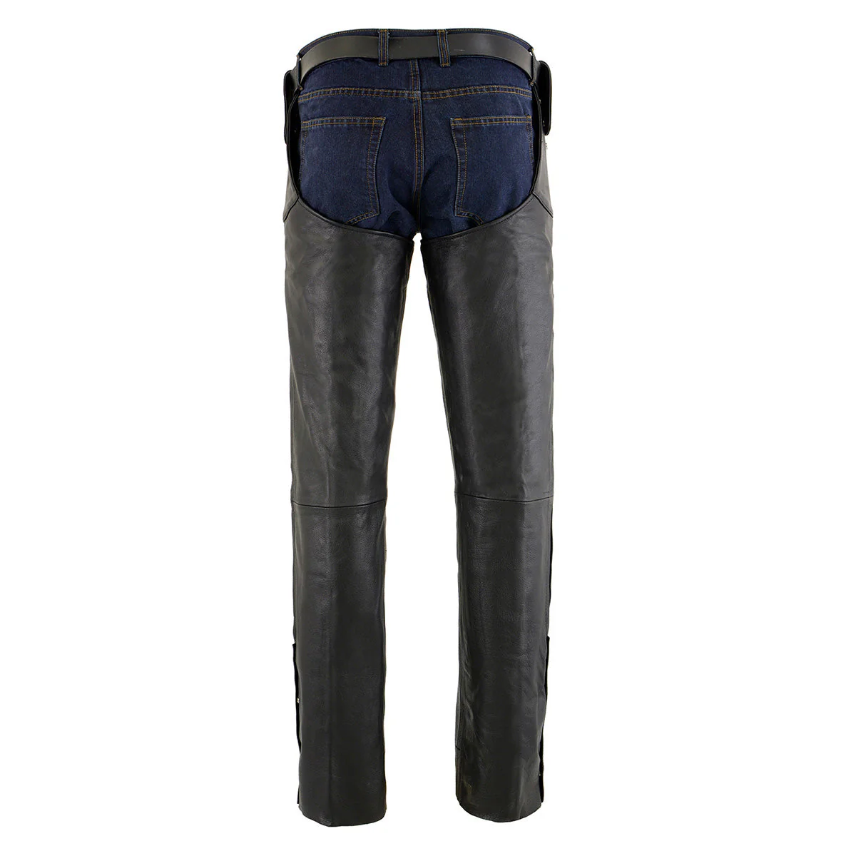 Milwaukee Leather Chaps for Men's Black Leather Belt Less- Adjustable Side Snap Loop Motorcycle Riders Chap- SH1198 - Image 11
