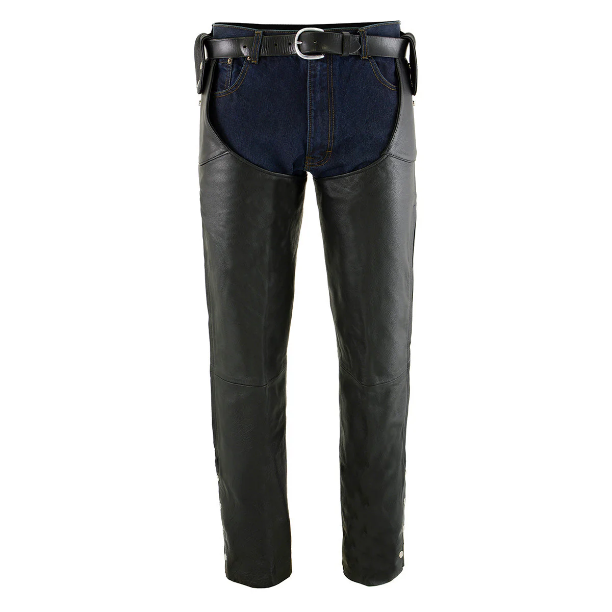 Milwaukee Leather Chaps for Men's Black Leather Belt Less- Adjustable Side Snap Loop Motorcycle Riders Chap- SH1198 - Image 12