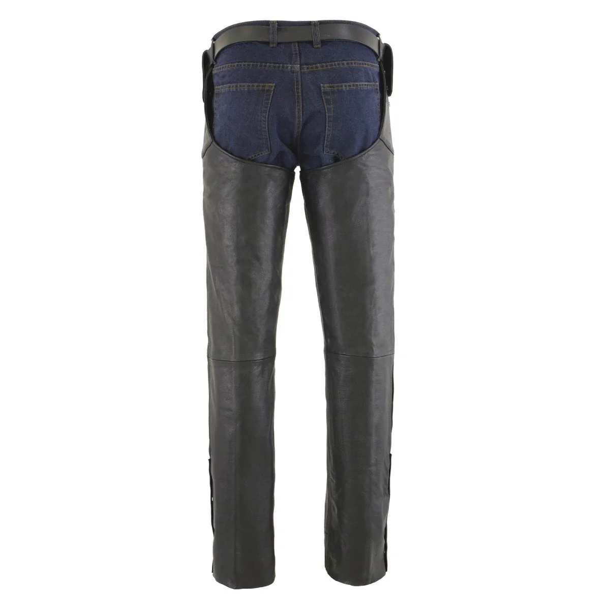 Milwaukee Leather Chaps for Men's Black Leather Belt Less- Adjustable Side Snap Loop Motorcycle Riders Chap- SH1198 - Image 6