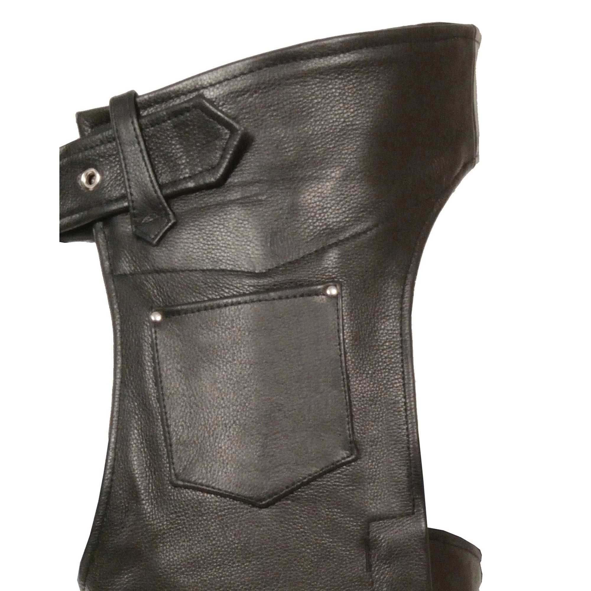 Milwaukee Leather Chaps for Men's Black Premium Leather Fully Lined  Motorcycle Chaps w/ Front Coin Pocket-ML1115 - Image 2