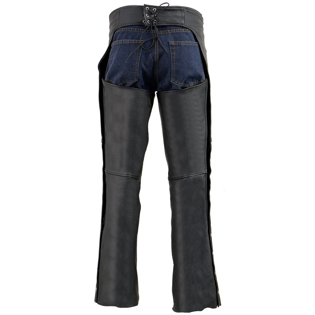 Milwaukee Leather Chaps for Men's Black Premium Leather Fully Lined  Motorcycle Chaps w/ Front Coin Pocket-ML1115 - Image 5