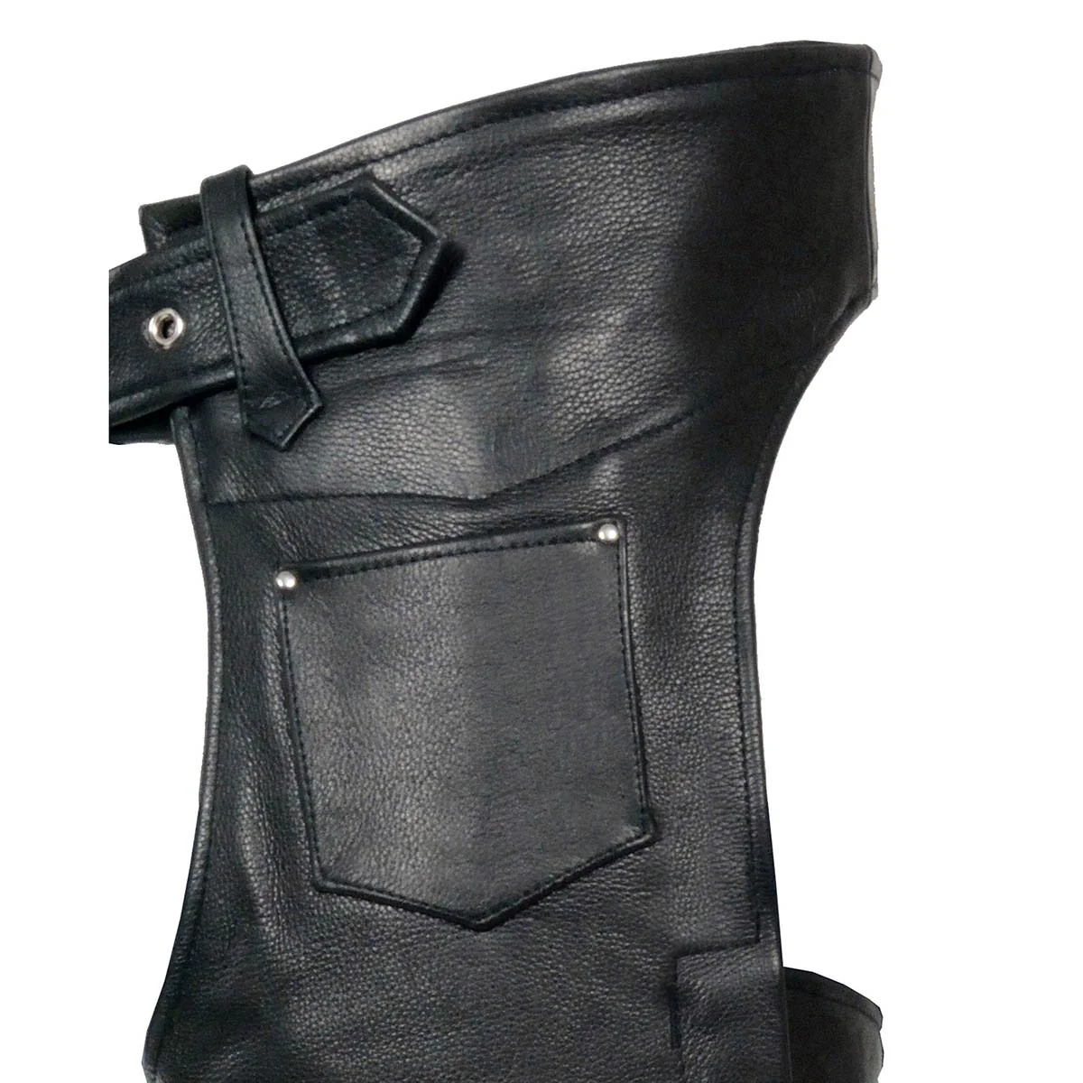 Milwaukee Leather Chaps for Men's Black Premium Leather Fully Lined  Motorcycle Chaps w/ Front Coin Pocket-ML1115 - Image 6