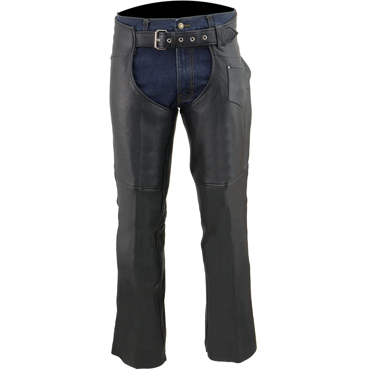 Milwaukee Leather Chaps for Men's Black Premium Leather Fully Lined  Motorcycle Chaps w/ Front Coin Pocket-ML1115 - Image 8