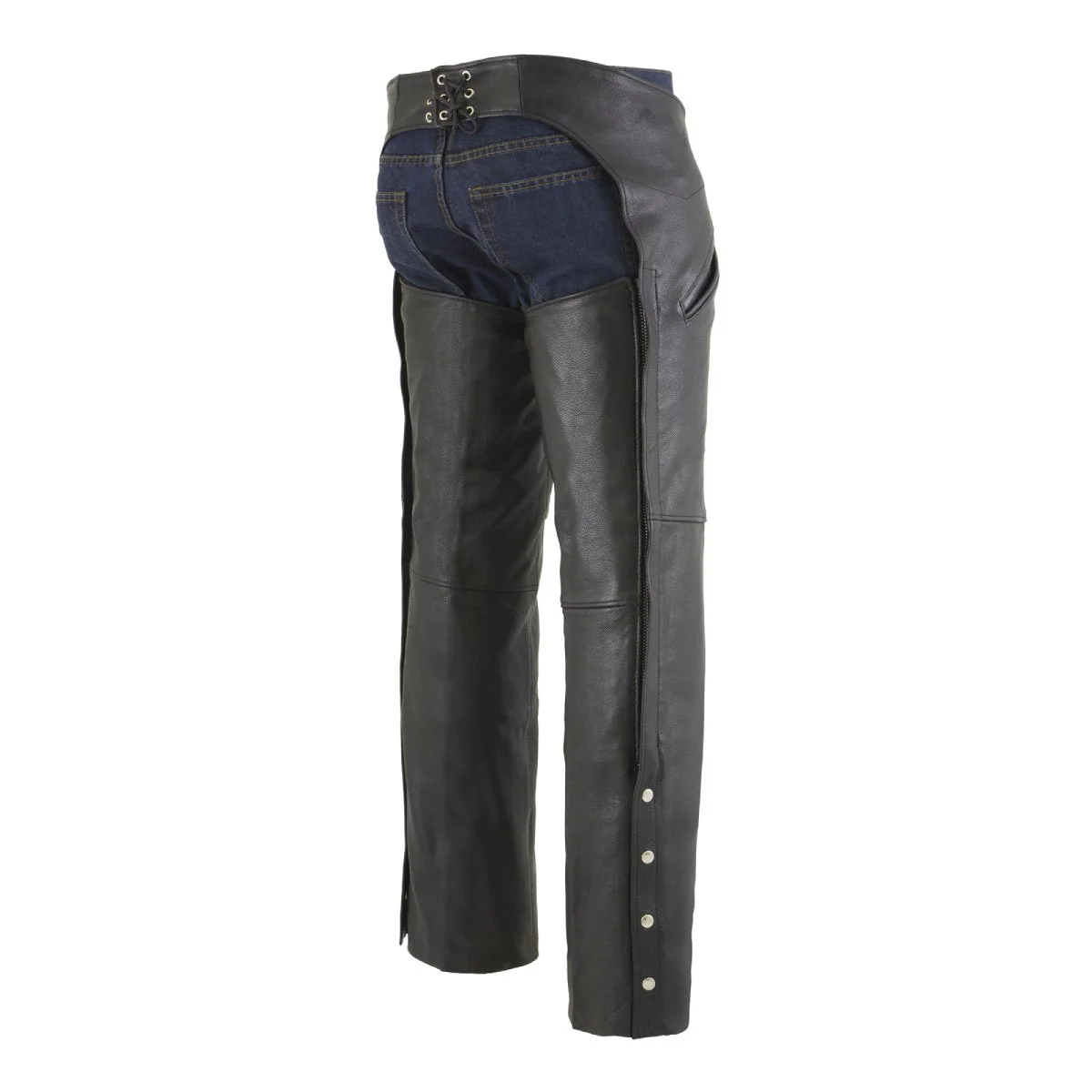 Milwaukee Leather Chaps for Men's Black Premium Leather Motorcycle Chaps w/ Snap Out Thermal Liner-Slash Pocket-ML1103 - Image 3