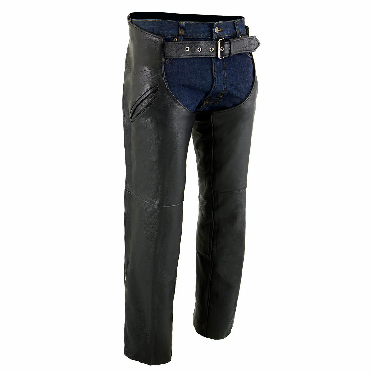Milwaukee Leather Chaps for Men's Black Premium Leather Motorcycle Chaps w/ Snap Out Thermal Liner-Slash Pocket-ML1103 - Image 8