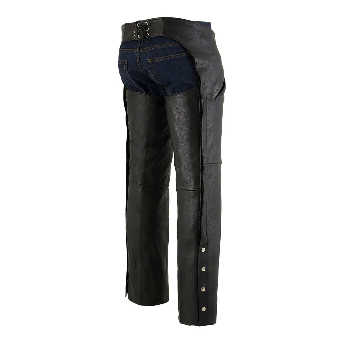 Milwaukee Leather Chaps for Men's Black Premium Leather Motorcycle Chaps w/ Snap Out Thermal Liner-Slash Pocket-ML1103 - Image 9