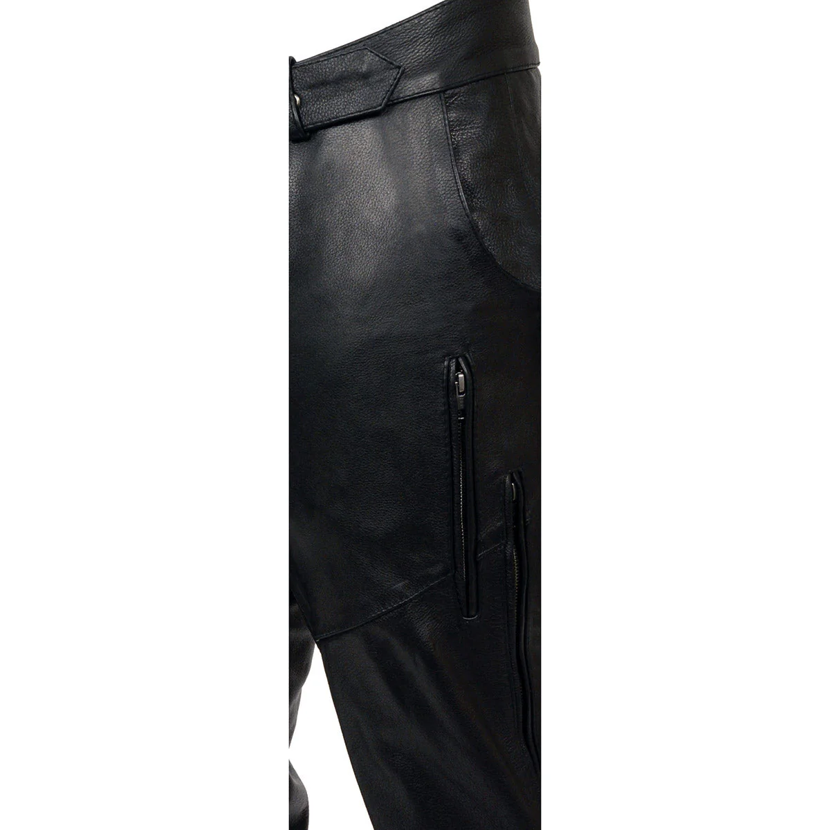 Milwaukee Leather Chaps for Men's Black Vented Premium Leather Motorcycle Chaps w/ Side Pocket-Stretch Thigh-ML1129 - Image 8