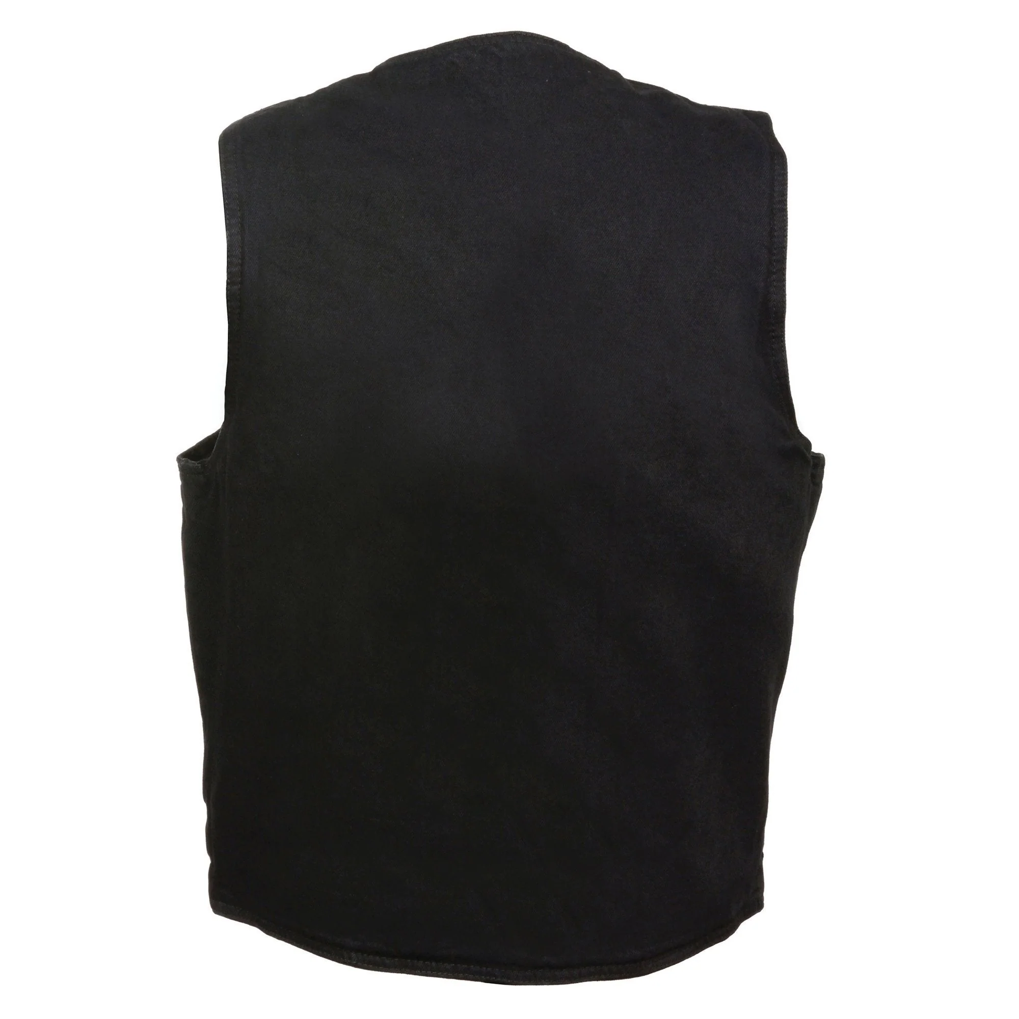 Milwaukee Leather DM1310 Men's Black Denim Classic Snap Front Biker Vest - Image 3