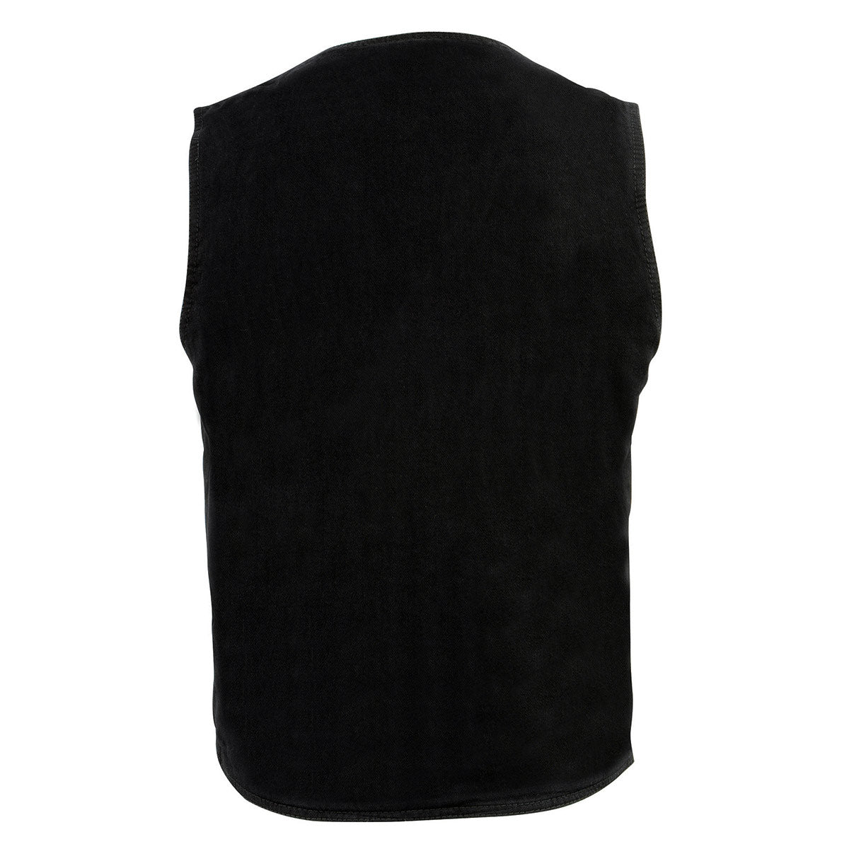 Milwaukee Leather DM1310 Men's Black Denim Classic Snap Front Biker Vest - Image 5