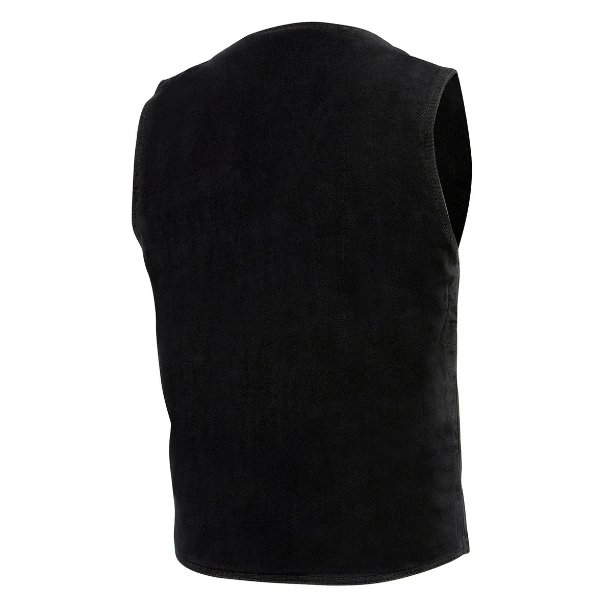 Milwaukee Leather DM1310 Men's Black Denim Classic Snap Front Biker Vest - Image 9