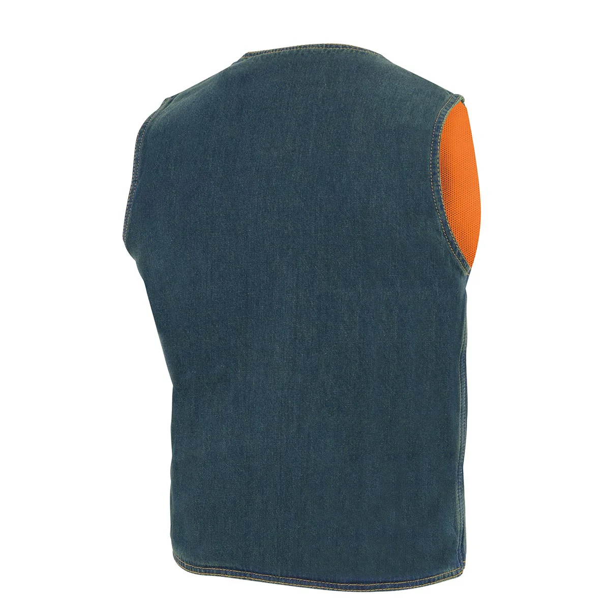 Milwaukee Leather DM1310 Men's Blue Denim Classic Snap Front Biker Vest - Image 10