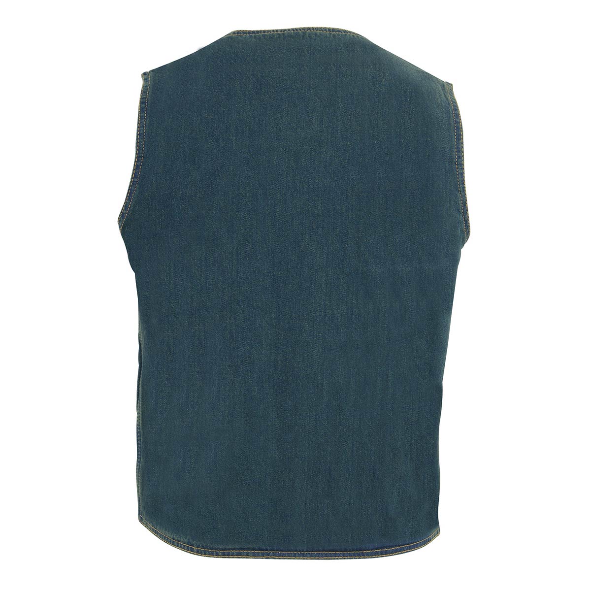 Milwaukee Leather DM1310 Men's Blue Denim Classic Snap Front Biker Vest - Image 5