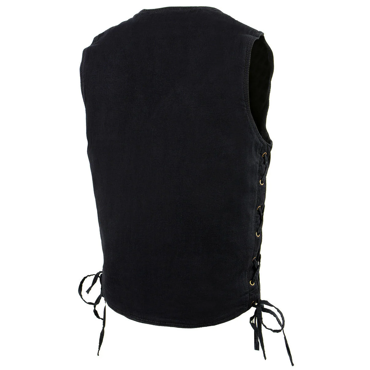 Milwaukee Leather DM1315 Men's Black Classic Denim Western Style Cowboy Biker Vest with Adjustable Side Laces - Image 10