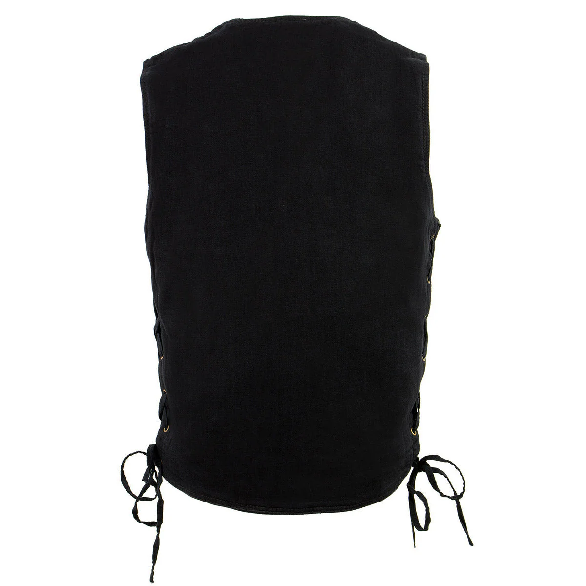 Milwaukee Leather DM1315 Men's Black Classic Denim Western Style Cowboy Biker Vest with Adjustable Side Laces - Image 5