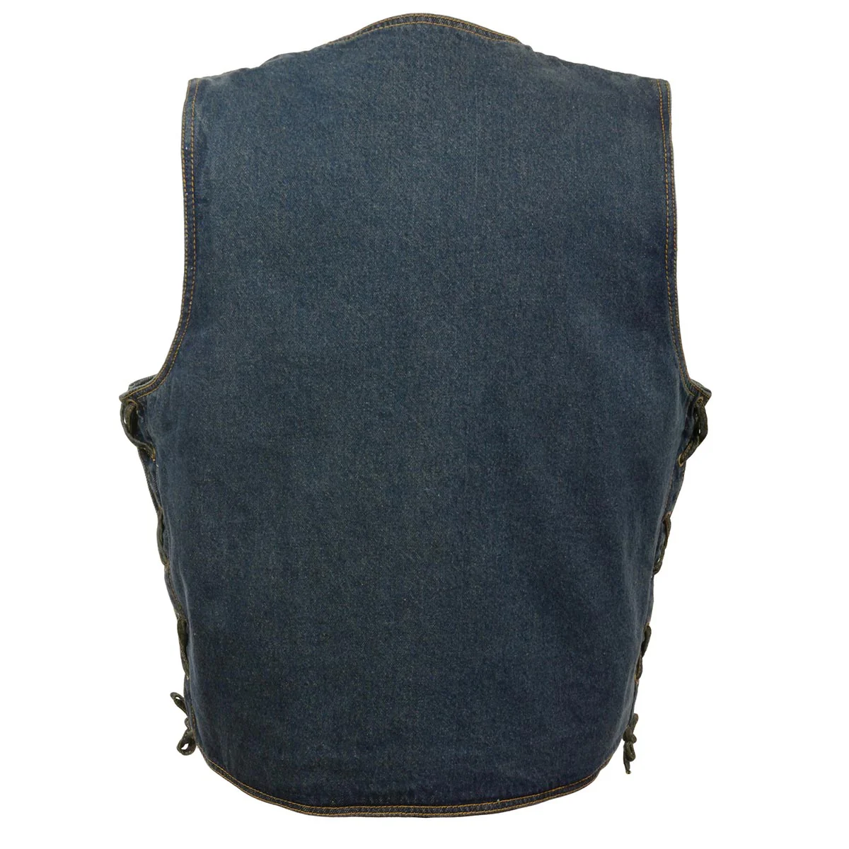 Milwaukee Leather DM1315 Men's Black Classic Denim Western Style Cowboy Biker Vest with Adjustable Side Laces - Image 5