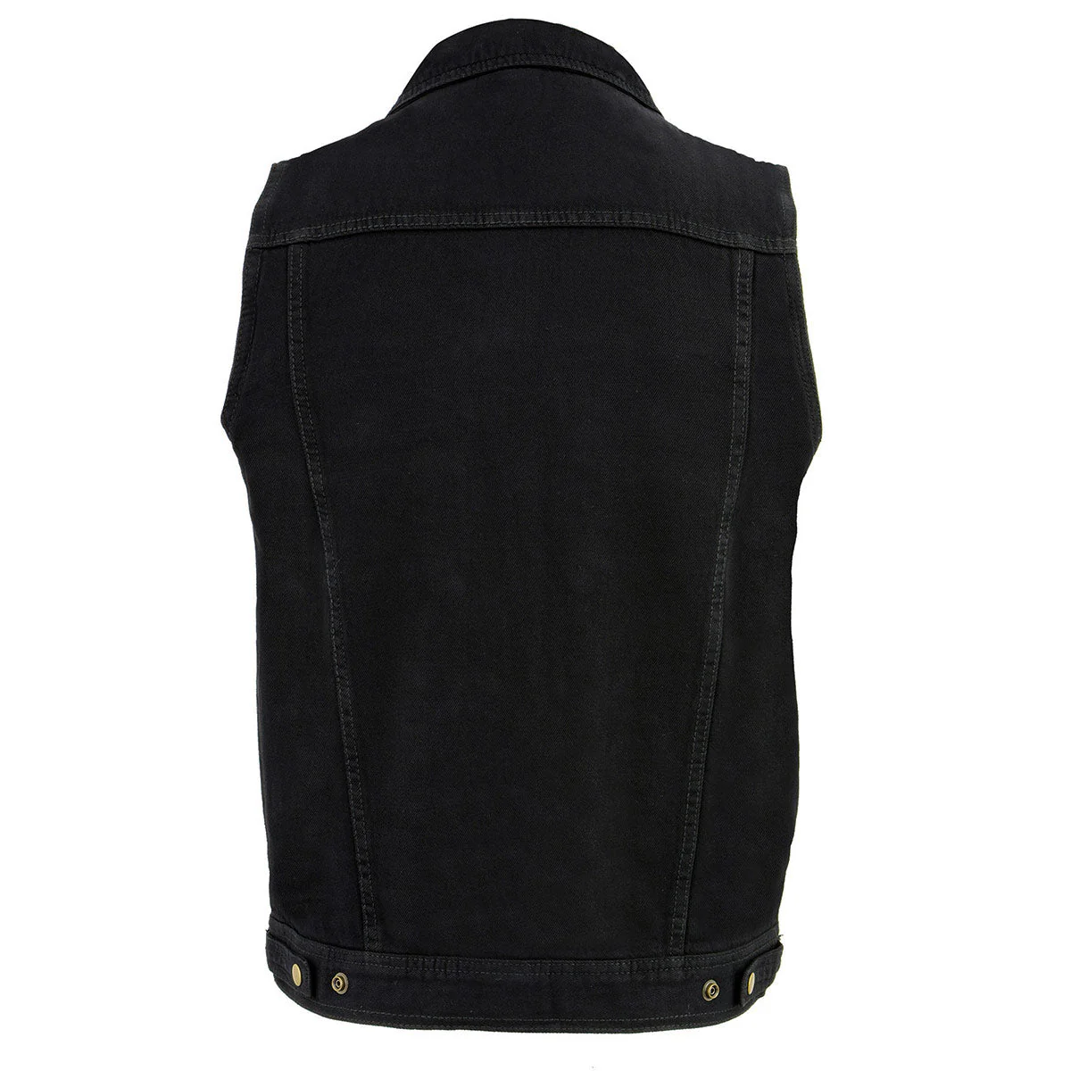 Milwaukee Leather DM1331 Men's Black Denim Motorcycle Biker Riders Vest w/ Shirt Style Collar - Image 4