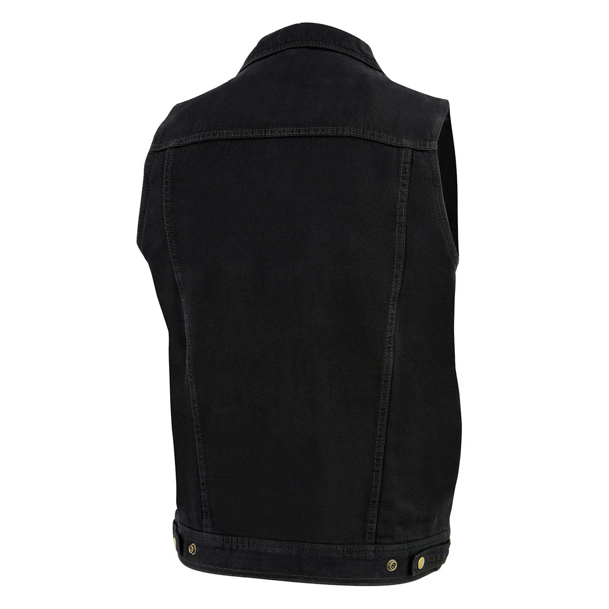 Milwaukee Leather DM1331 Men's Black Denim Motorcycle Biker Riders Vest w/ Shirt Style Collar - Image 8