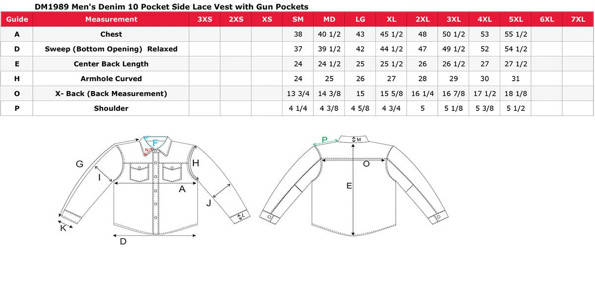 Milwaukee Leather DM1989 Men's Blue Denim '10 Pocket' Motorcycle Bikers Rider Vest with Side Laces - Image 3