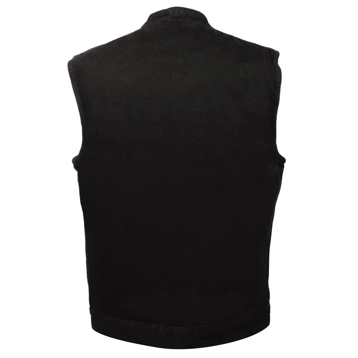 Milwaukee Leather DM2238 Men's Classic Black Denim Club Style Vest with Snap Button Closure - Image 3