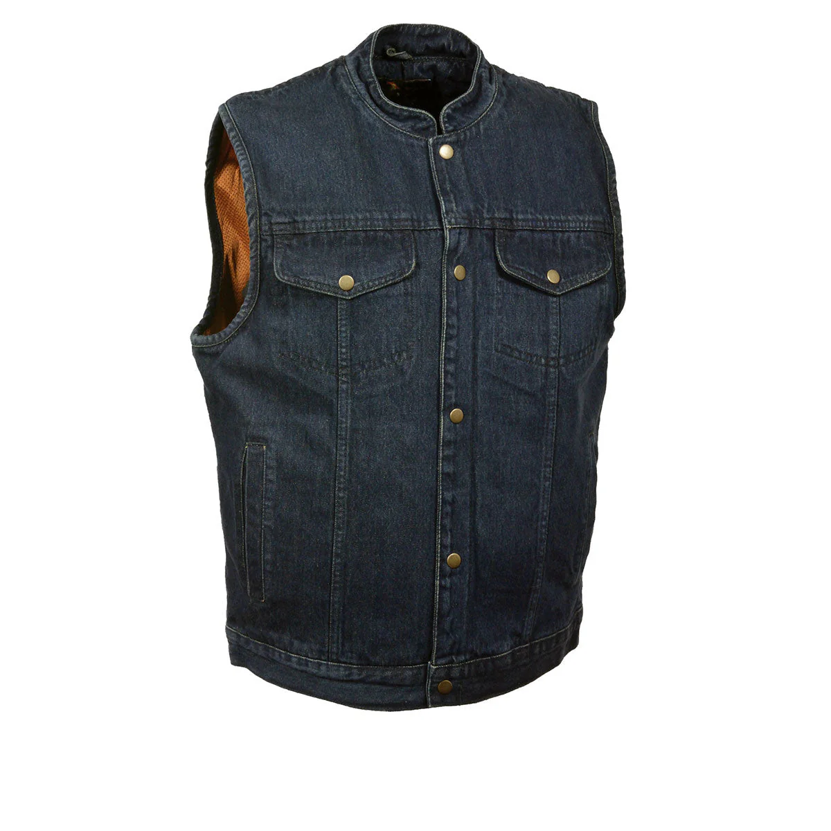 Milwaukee Leather DM2238 Men's Classic Blue Denim Club Style Vest with Snap Button Closure - Image 4