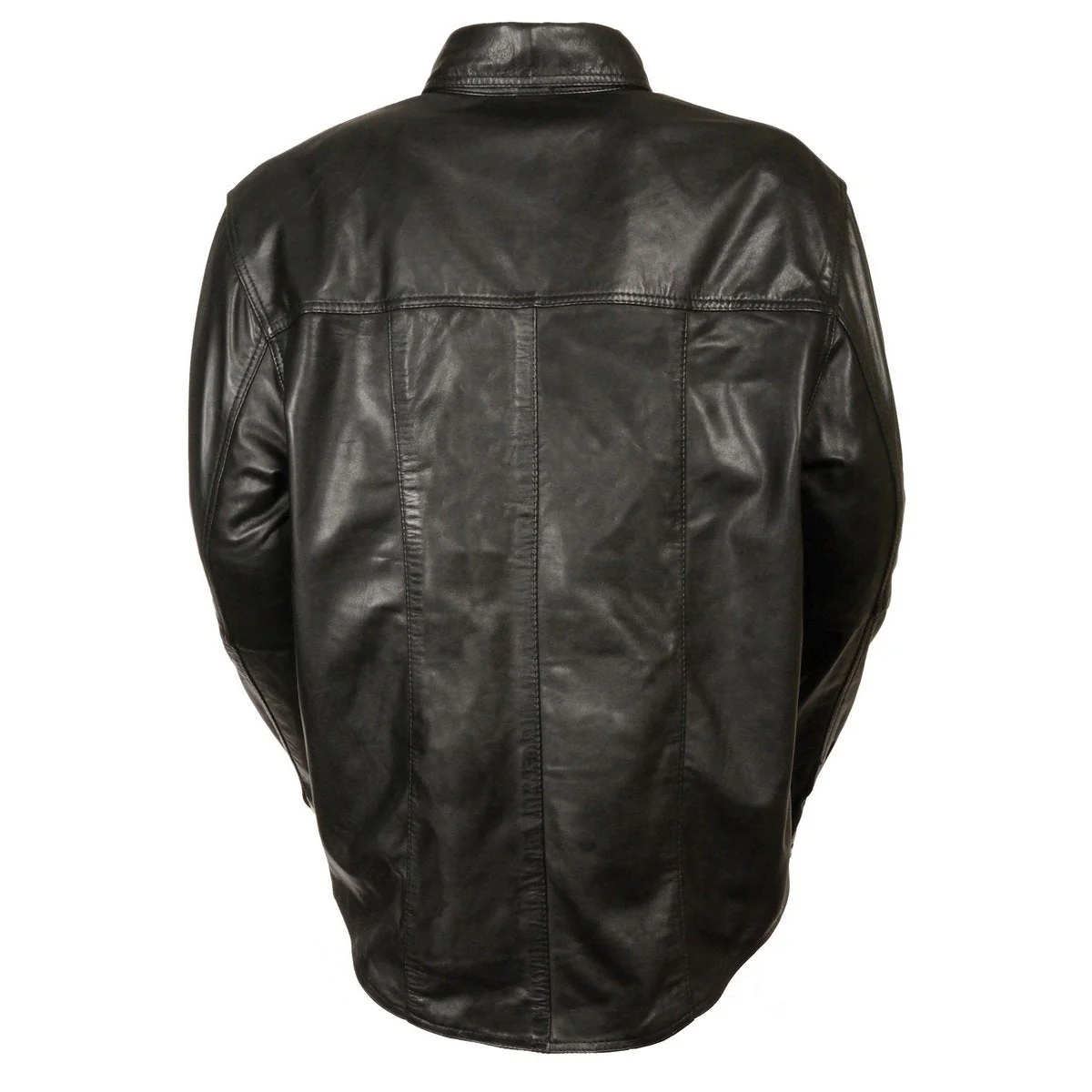 Milwaukee Leather LKM1600 Men's Black Lightweight Casual Biker Style Leather Shirt - Image 2