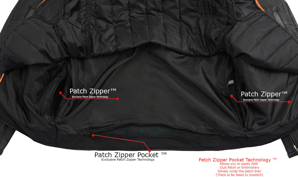 Milwaukee Leather LKM1711 Black Leather Motorcycle Jacket for Men, Thick Police Style Biker Jacket w/ Side Lace - Image 12