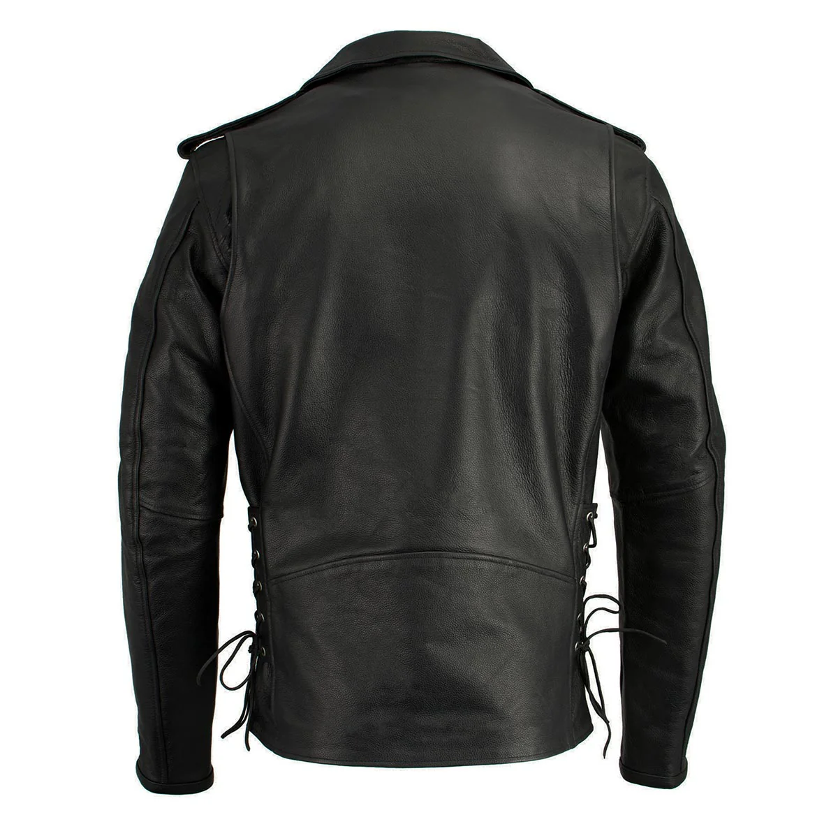 Milwaukee Leather LKM1711TALL Men's Black Tall-Sizes Side Lace Police Style Leather Jacket - Image 12