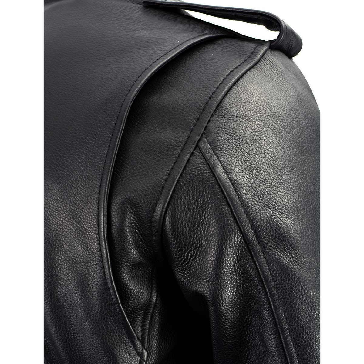 Milwaukee Leather LKM1711TALL Men's Black Tall-Sizes Side Lace Police Style Leather Jacket - Image 15