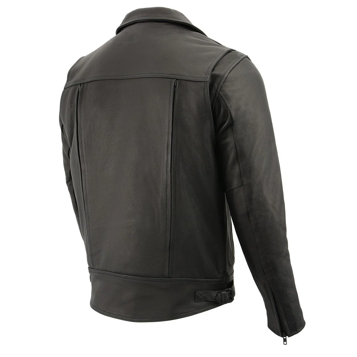 Milwaukee Leather LKM1720T Men's Tall Sizes Black Premium Leather Motorcycle Vented Leather Jacket w/ Utility Pockets - Image 14