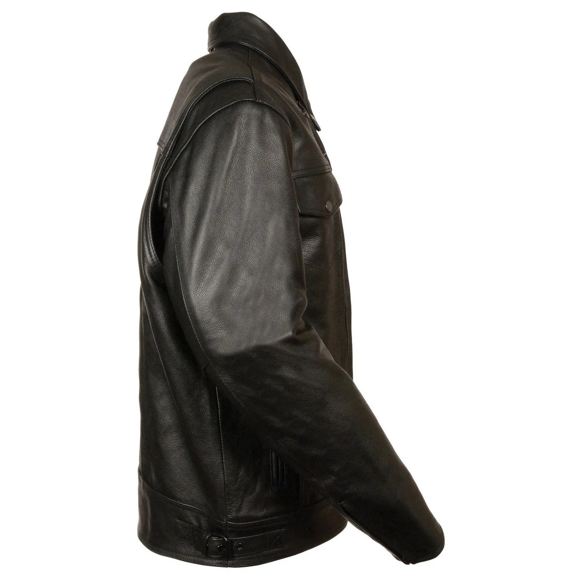 Milwaukee Leather LKM1720T Men's Tall Sizes Black Premium Leather Motorcycle Vented Leather Jacket w/ Utility Pockets - Image 16