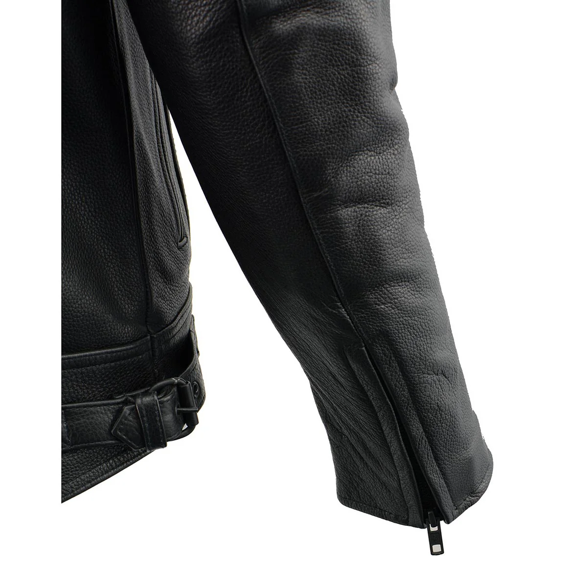 Milwaukee Leather LKM1720T Men's Tall Sizes Black Premium Leather Motorcycle Vented Leather Jacket w/ Utility Pockets - Image 23